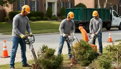 Lakeland, FL shrub removal crew clearing overgrown bushes for a cleaner landscape