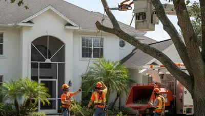 Tree service crew in Lakeland, FL providing professional tree trimming and removal services