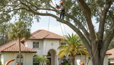 Tree service crew in Lakeland, FL handling professional tree care for local property maintenance