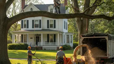 Tree service crew in Lakeland, FL providing professional tree care for local properties