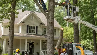 Tree service crew in Lakeland, FL providing professional tree trimming and removal services