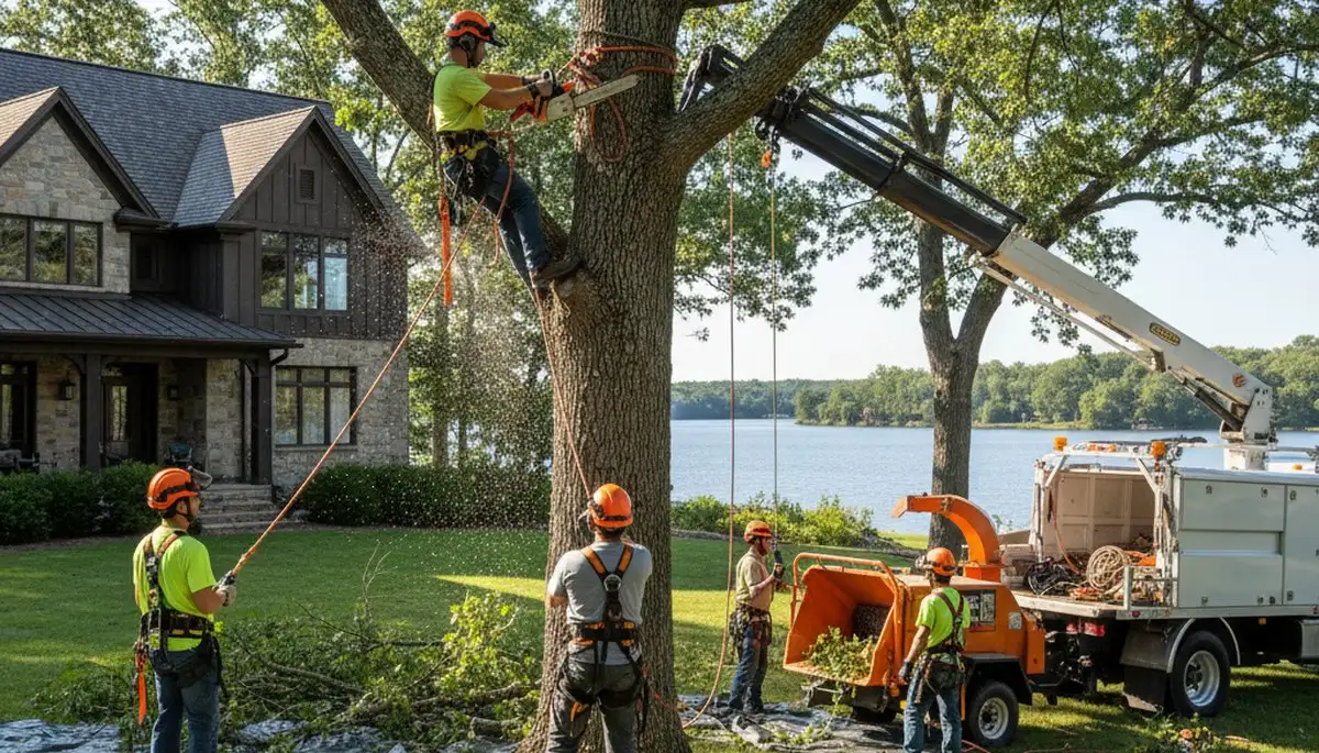 Tree service crew in Lakeland, FL providing professional tree care for local properties