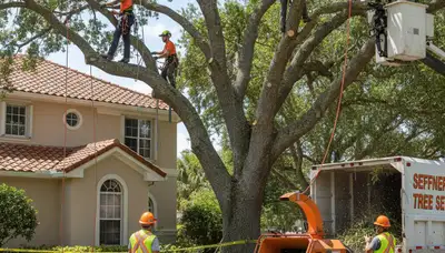 Tree service crew in Lakeland, FL providing professional tree removal and trimming services
