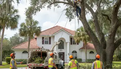 Tree service crew in Lakeland, FL providing professional tree trimming and removal services