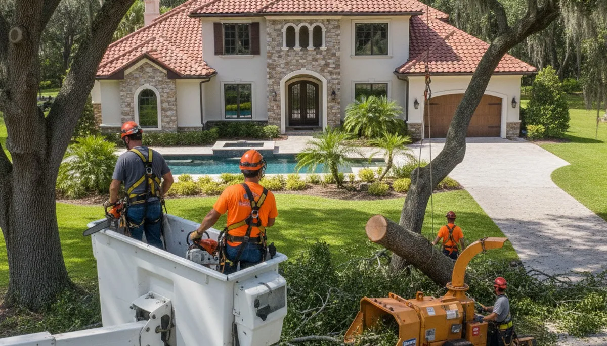 Tree service crew in Lakeland, FL providing professional tree care for local homeowners and businesses