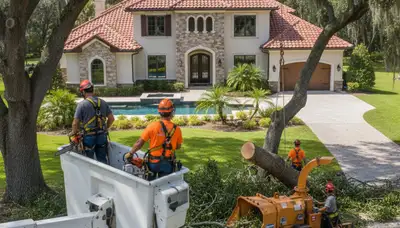 Tree service crew in Lakeland, FL providing professional tree care for local homeowners and businesses