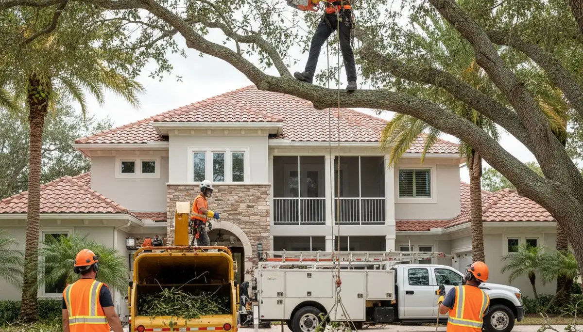 Tree service team in Lakeland, FL providing professional tree removal and trimming services