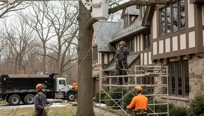 Tree service crew in Lakeland, FL handling professional tree care for a local property