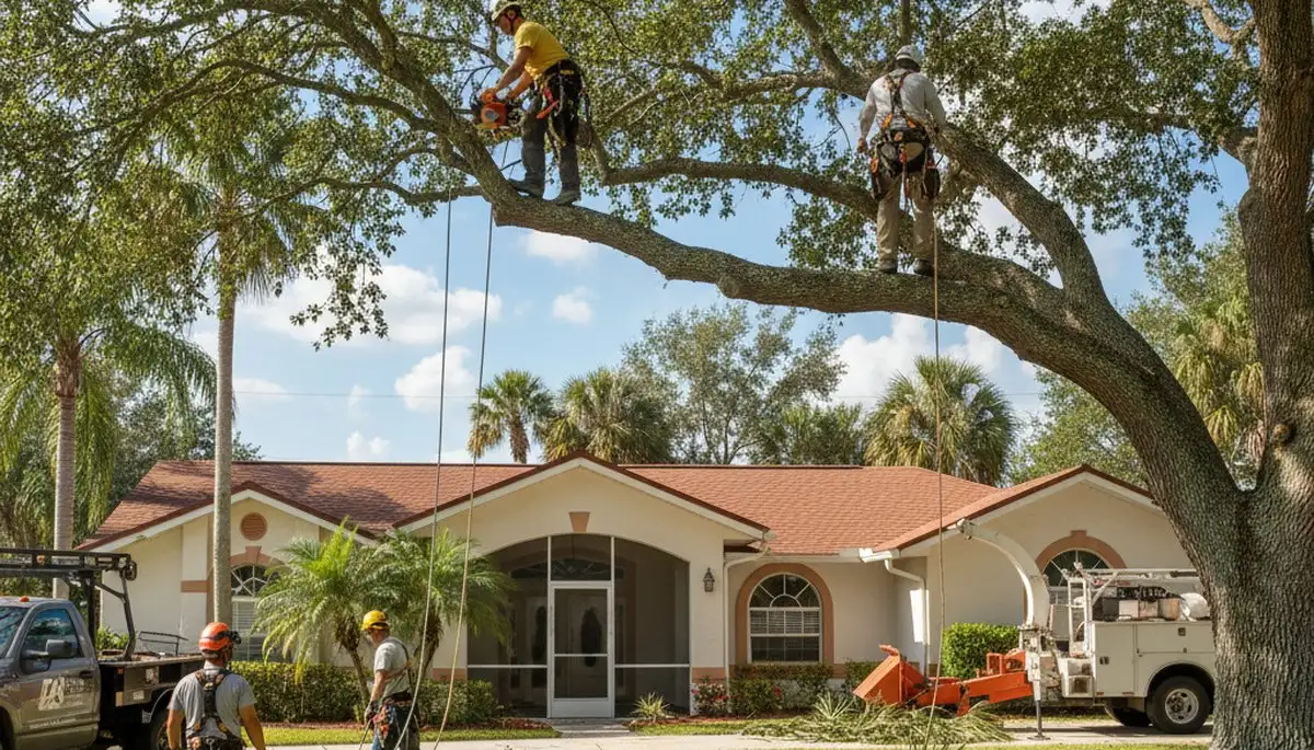 Tree service crew in Lakeland, FL handling professional tree care for local property owners